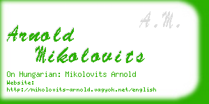 arnold mikolovits business card